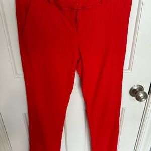 7th Avenue New York and Company red stripe texture straight leg pants size 4